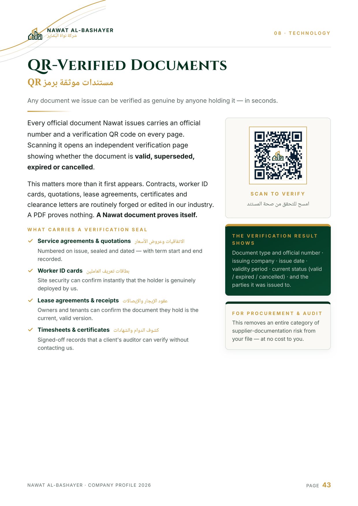 Company profile — page 43 of 52